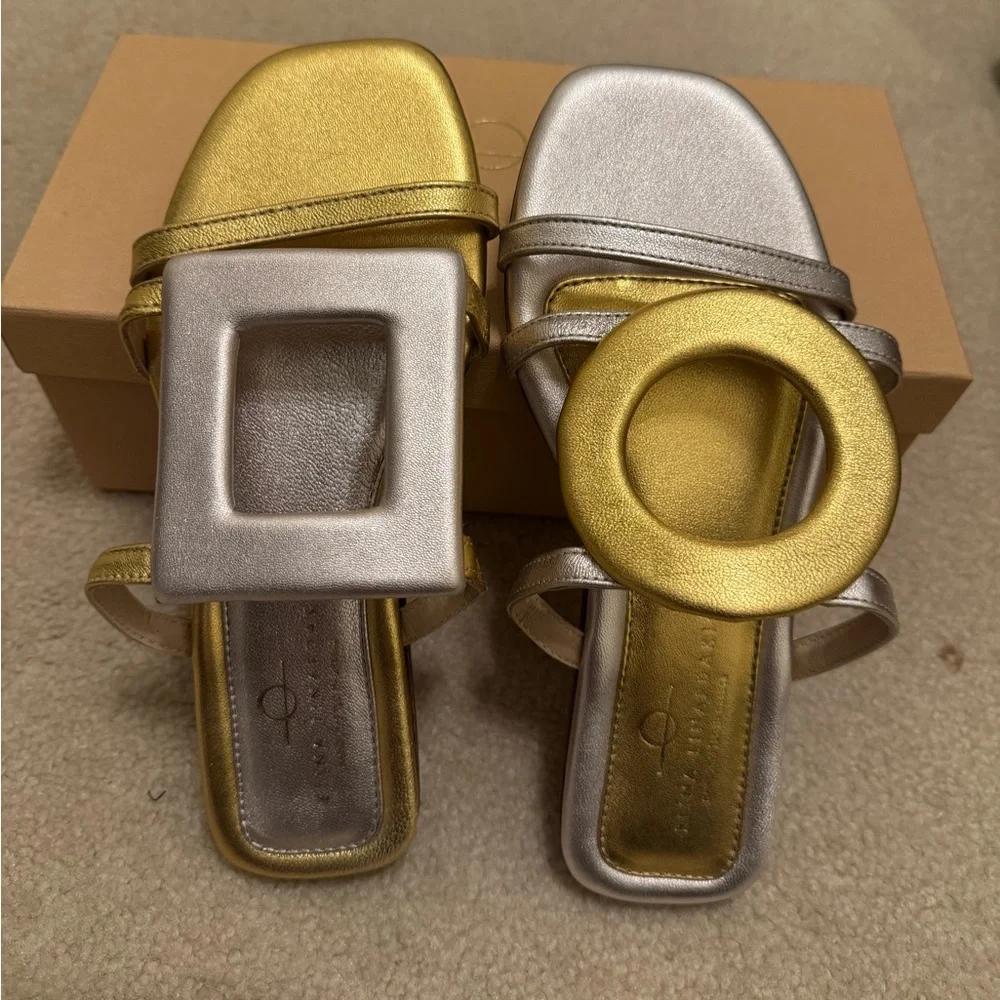 Chic Gold and Silver Sandals - Picture 2 of 8